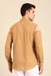 Shop_Mayank Modi - Men_Beige Cotton Designer Beige-khaki Malai Shirt _at_Aza_Fashions