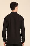 Shop_Mayank Modi - Men_Black Cotton Black-charcoal Malai Shirt _at_Aza_Fashions