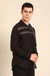 Buy_Mayank Modi - Men_Black Cotton Black-charcoal Malai Shirt _Online_at_Aza_Fashions