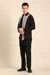 Buy_Mayank Modi - Men_Black Cotton Designer Black-silver Malai Shirt _at_Aza_Fashions