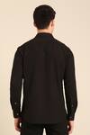 Shop_Mayank Modi - Men_Black Cotton Designer Black-silver Malai Shirt _at_Aza_Fashions