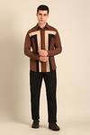 Buy_Mayank Modi - Men_Brown Cotton Designer Malai Shirt _at_Aza_Fashions