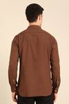 Shop_Mayank Modi - Men_Brown Cotton Designer Malai Shirt _at_Aza_Fashions
