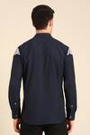 Shop_Mayank Modi - Men_Blue Cotton Malai Shirt _at_Aza_Fashions