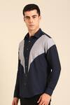 Shop_Mayank Modi - Men_Blue Cotton Malai Shirt _Online_at_Aza_Fashions
