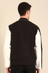 Shop_Mayank Modi - Men_Black Cotton And White Malai Bomber Jacket _at_Aza_Fashions