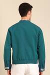 Shop_Mayank Modi - Men_Blue Cotton Malai Bomber Jacket _at_Aza_Fashions