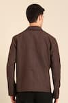 Shop_Mayank Modi - Men_Brown Linen Bomber Jacket _at_Aza_Fashions