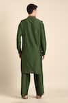 Shop_Mayank Modi - Men_Green Silk, Cotton Designer Kurta _at_Aza_Fashions