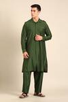 Buy_Mayank Modi - Men_Green Silk, Cotton Designer Kurta _at_Aza_Fashions