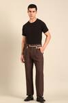 Buy_Mayank Modi - Men_Brown Linen Designer Trouser _at_Aza_Fashions