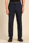 Shop_Mayank Modi - Men_Blue Cotton Designer Malai Trouser _at_Aza_Fashions