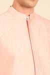 Mayank Modi - Men_Pink Silk, Cotton Beads Baby Nehru Jacket _Online_at_Aza_Fashions