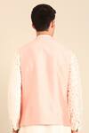 Shop_Mayank Modi - Men_Pink Silk, Cotton Beads Baby Nehru Jacket _at_Aza_Fashions