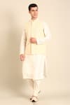 Buy_Mayank Modi - Men_Green Silk, Cotton Embroidery Pista Nehru Jacket _at_Aza_Fashions