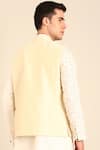 Shop_Mayank Modi - Men_Beige Silk, Cotton Embroidery Nehru Jacket _at_Aza_Fashions
