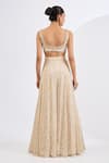 Buy_Neha Khullar_Ivory Chinon, Viscose, Chiffon Mirrors, Pearls Mosaic Print Jacket Sharara Set _Online_at_Aza_Fashions