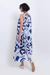 Shop_Pop Sugar_Blue Silk Halter Neck And White Maxi Dress _at_Aza_Fashions