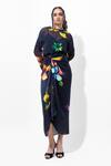 Pop Sugar_Black Organza Round Neck Floral Print Top _Online_at_Aza_Fashions