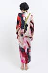 Shop_Pop Sugar_Red Vegan Silk Multicolor Printed Blazer _at_Aza_Fashions