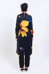 Shop_Pop Sugar_Black Vegan Silk Round Neck Floral Print Kurta Pant Set _at_Aza_Fashions