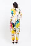 Shop_Pop Sugar_Multi Color Vegan Silk Round Neck Kurta Pant Set _at_Aza_Fashions