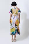 Shop_Pop Sugar_Multi Color Cotton Collared Printed Midi Dress With Belt _at_Aza_Fashions