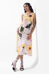 Buy_Pop Sugar_Multi Color Cotton V-neck Floral Print Midi Dress _at_Aza_Fashions