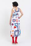 Shop_Pop Sugar_Multi Color Cotton V-neck Designer Midi Dress _at_Aza_Fashions