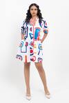 Buy_Pop Sugar_Multi Color Cotton Collared Designer Short Dress _at_Aza_Fashions