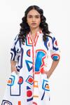 Pop Sugar_Multi Color Cotton Collared Designer Short Dress _Online_at_Aza_Fashions