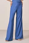 Shop_S&N By Shantnu Nikhil_Blue Viscose, Spandex Dark Denim Slim Fit Designer Pant _Online_at_Aza_Fashions