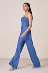 Buy_S&N By Shantnu Nikhil_Blue Viscose, Spandex Dark Denim Slim Fit Designer Pant _at_Aza_Fashions