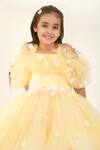 Pnk Isha Arora (Pink)_Yellow Tulle, Lycra, Satin Applique Daisy Dreams Dress _Online_at_Aza_Fashions