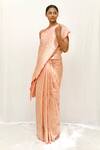 Neha & Tarun_Peach Silk Woven Saree With Blouse Piece _Online_at_Aza_Fashions