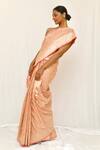 Buy_Neha & Tarun_Peach Silk Woven Saree With Blouse Piece _Online_at_Aza_Fashions