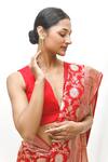 Neha & Tarun_Red Silk Woven Designer Saree _at_Aza_Fashions