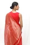Shop_Neha & Tarun_Red Silk Woven Saree With Blouse Piece _Online_at_Aza_Fashions