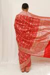 Shop_Neha & Tarun_Red Silk Embroidery Woven Saree With Blouse Piece _at_Aza_Fashions