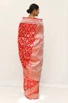 Shop_Neha & Tarun_Red Silk Zari Designer Saree With Blouse Piece _at_Aza_Fashions