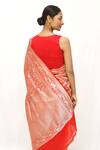 Shop_Neha & Tarun_Red Silk Designer Woven Saree _at_Aza_Fashions