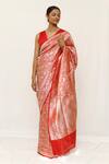 Buy_Neha & Tarun_Red Silk Designer Woven Saree _at_Aza_Fashions