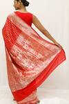 Shop_Neha & Tarun_Red Silk Zari Woven Saree With Unstitched Blouse Piece _at_Aza_Fashions