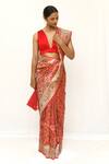 Shop_Neha & Tarun_Red Silk Zari Designer Woven Saree With Blouse Piece _at_Aza_Fashions