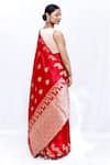 Shop_Neha & Tarun_Red Silk Embroidery Designer Saree With Unstitched Blouse Piece _at_Aza_Fashions