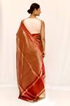Shop_Neha & Tarun_Maroon Silk Woven Saree With Blouse Piece _at_Aza_Fashions