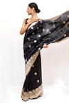 Neha & Tarun_Black Silk Embroidery Designer Saree _Online_at_Aza_Fashions