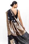 Buy_Neha & Tarun_Black Silk Embroidery Designer Saree _Online_at_Aza_Fashions