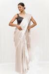 Buy_Neha & Tarun_Silver Silk Woven Saree With Blouse Piece _at_Aza_Fashions