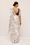 Shop_Neha & Tarun_Silver Silk Woven Saree With Blouse Piece _at_Aza_Fashions